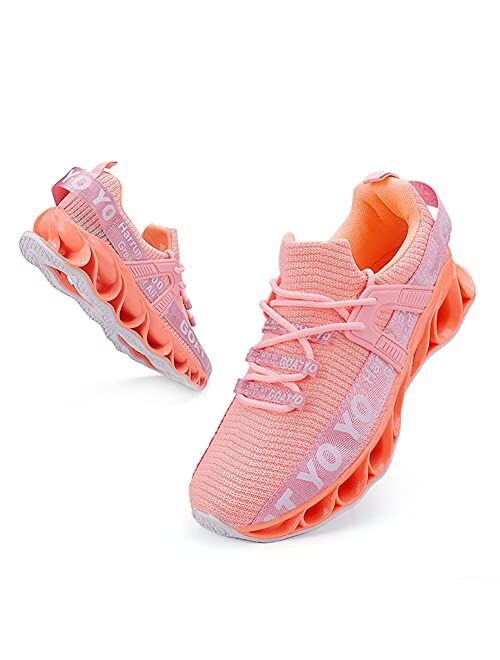 Harrun Mens Walking Shoes Athletic Running Blade Tennis Shoes Mesh Breathable Fashion Sneakers