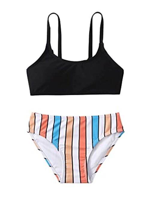 Shein BASICS Girls Cut-out Knot One Piece Swimsuit