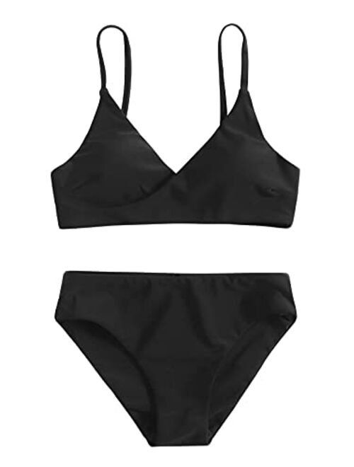 Shein BASICS Girls Cut-out Knot One Piece Swimsuit