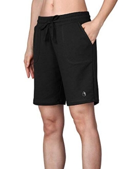 icyzone Athletic Running Yoga Shorts for Women - Women's Workout Active Lounge Bermuda Shorts with Pockets