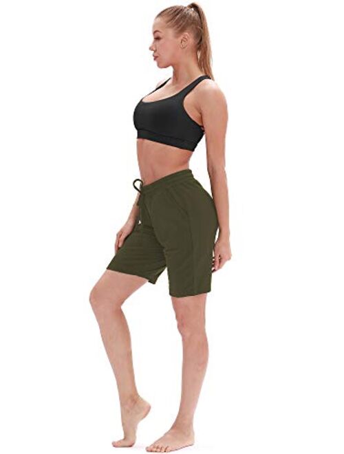 icyzone Athletic Running Yoga Shorts for Women - Women's Workout Active Lounge Bermuda Shorts with Pockets