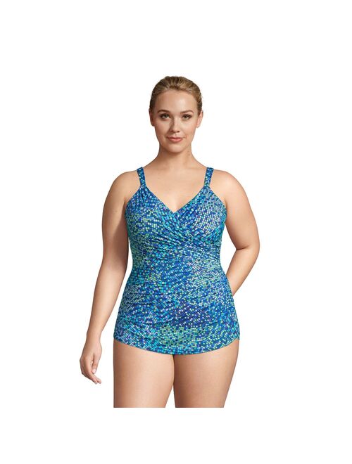 Plus Size Lands' End SlenderSuit Skirted One-Piece Swimsuit