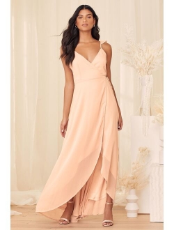 Here's To Us Rose High-Low Wrap Dress