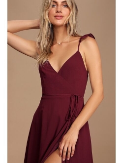 Here's To Us Rose High-Low Wrap Dress