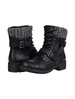 Women's Travis Grand Pu/Trey Knit Combat Boot