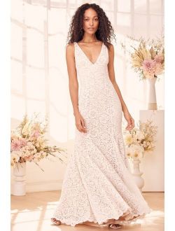 Sincerely, Your Love White Lace Mermaid Maxi Dress