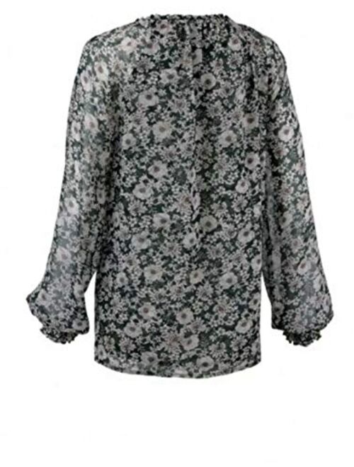 Cabi Peasant Sleeve Floral Blouse Top