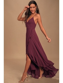 In Love Forever Nude Lace-Up High-Low Maxi Dress