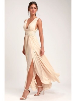 Heavenly Hues Taupe Maxi Dress