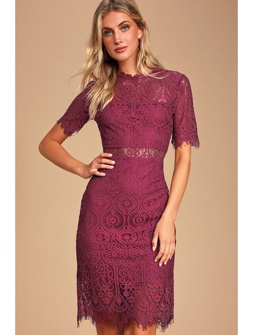 Lulus Remarkable Forest Green Lace Dress