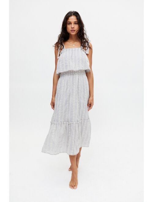 Dress Forum Tie-Strap Tiered Midi Dress