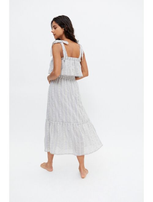 Dress Forum Tie-Strap Tiered Midi Dress