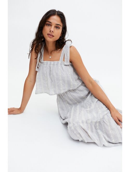 Dress Forum Tie-Strap Tiered Midi Dress