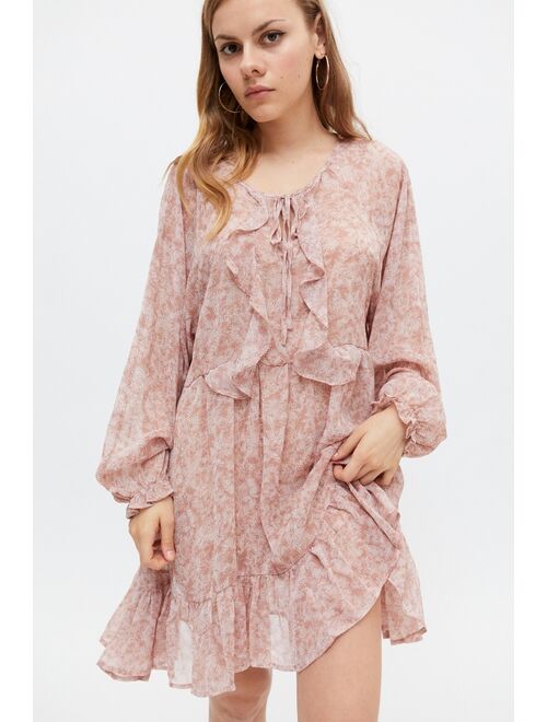 Dress Forum Rikki Ruffle Long Sleeve Mini Dress