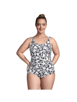 Plus Size Lands' End Tugless Sporty DDD-Cup Chlorine Resistant Bust-Minimizer One-Piece Swimsuit