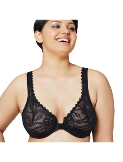 Plus Size Glamorise Full-Figure Wonderwire Front-Close Stretch Lace Bra 9245