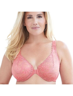 Plus Size Glamorise Full-Figure Wonderwire Front-Close Stretch Lace Bra 9245