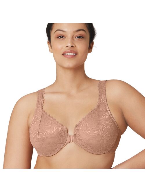 Plus Size Glamorise Full-Figure Wonderwire Front-Close Stretch Lace Bra 9245