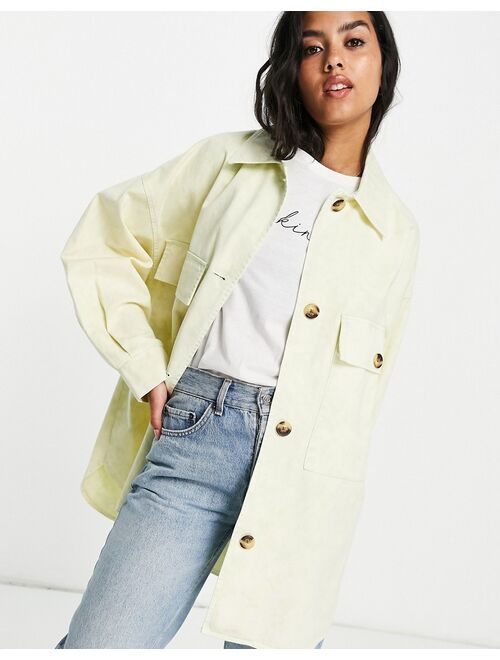 Asos Design tie dye shacket in yellow