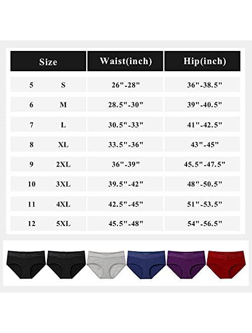 UMMISS Underwear for Women Cotton Lace Waist Full Coverage Soft Strechy Comfy Briefs