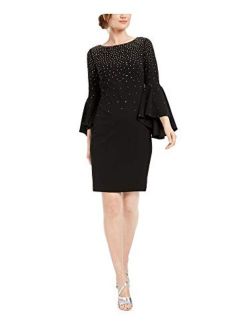 womens Classic Bell Sleeve Sheath Dress