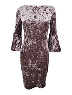 womens Classic Sheath Cocktail Party Bell Sleeve Dress