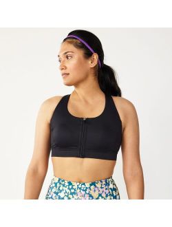 Medium Impact Zip-Front Sports Bra