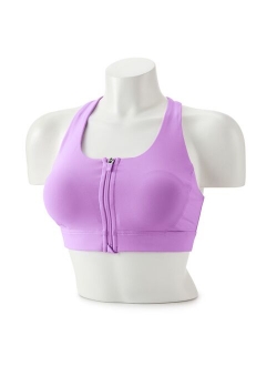 Medium Impact Zip-Front Sports Bra