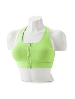 Medium Impact Zip-Front Sports Bra