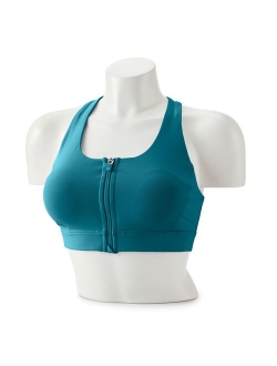 Medium Impact Zip-Front Sports Bra