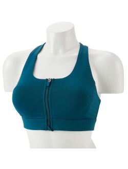 Medium Impact Zip-Front Sports Bra