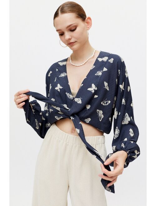 Urban outfitters UO Jeanne Tie-Front Blouse