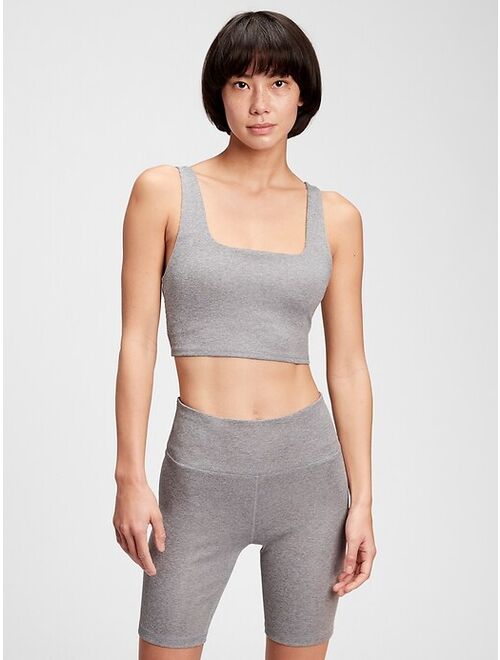 GapFit Brushed Jersey Squareneck Longline Sports Bra