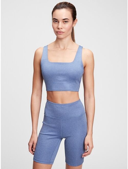 GapFit Brushed Jersey Squareneck Longline Sports Bra