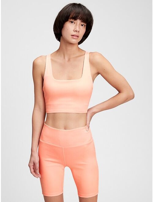 GapFit Brushed Jersey Squareneck Longline Sports Bra