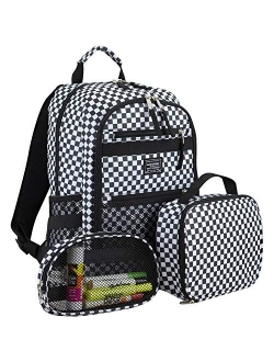 Eastsport Compact 3-Piece Combo Backpack with Lunch Box and Snack/Pencil Pouch - Black/Camo Print