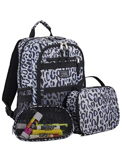 Eastsport Compact 3-Piece Combo Backpack with Lunch Box and Snack/Pencil Pouch - Black/Camo Print