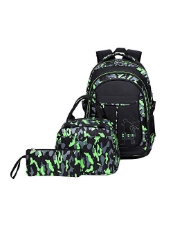 Tonlen School Backpack and Lunch Bag Set for Boys Heavy Duty Middle Elementary Children's Book Bag