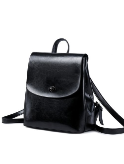 Fashion High Quality Genuine Leather Backpack For Girls Daypack Female Knapsack Vintage Casual Women Oil Wax Cowhide Rucksack