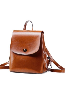 Fashion High Quality Genuine Leather Backpack For Girls Daypack Female Knapsack Vintage Casual Women Oil Wax Cowhide Rucksack