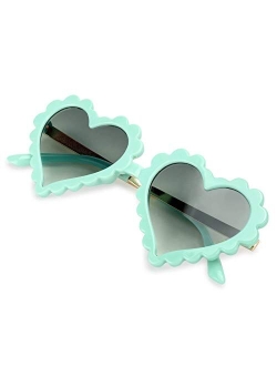 mibasies Kids Heart Shaped Sunglasses for Toddler Girls Age 3-10, UV 400 Protection