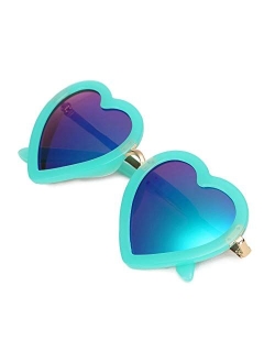 mibasies Kids Heart Shaped Sunglasses for Toddler Girls Age 3-10, UV 400 Protection