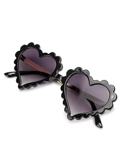 mibasies Kids Heart Shaped Sunglasses for Toddler Girls Age 3-10, UV 400 Protection