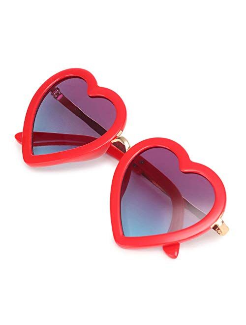 mibasies Kids Heart Shaped Sunglasses for Toddler Girls Age 3-10, UV 400 Protection