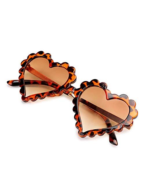 mibasies Kids Heart Shaped Sunglasses for Toddler Girls Age 3-10, UV 400 Protection