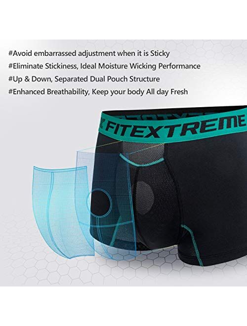 FITEXTREME 3 to 5 Pack Men's Separate Dual Pouch Breathable Performance Boxer Briefs