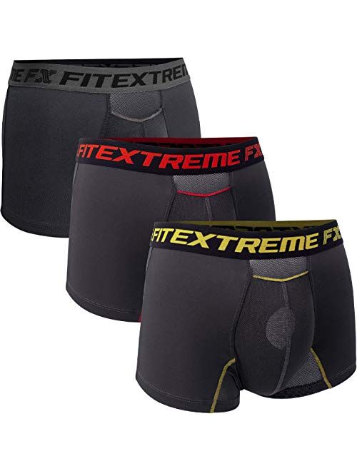 FITEXTREME 3 to 5 Pack Men's Separate Dual Pouch Breathable Performance Boxer Briefs