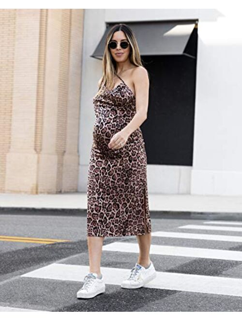 The Drop Women's Leopard Print Cowl-Neck Slip Dress by @sivanayla