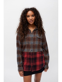 Recycled Top-Down Spliced Flannel Shirt