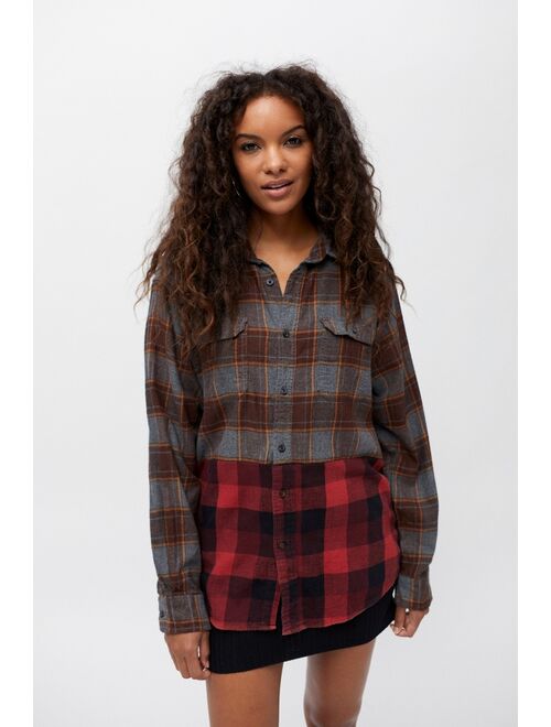 Urban Renewal Recycled Top-Down Spliced Flannel Shirt